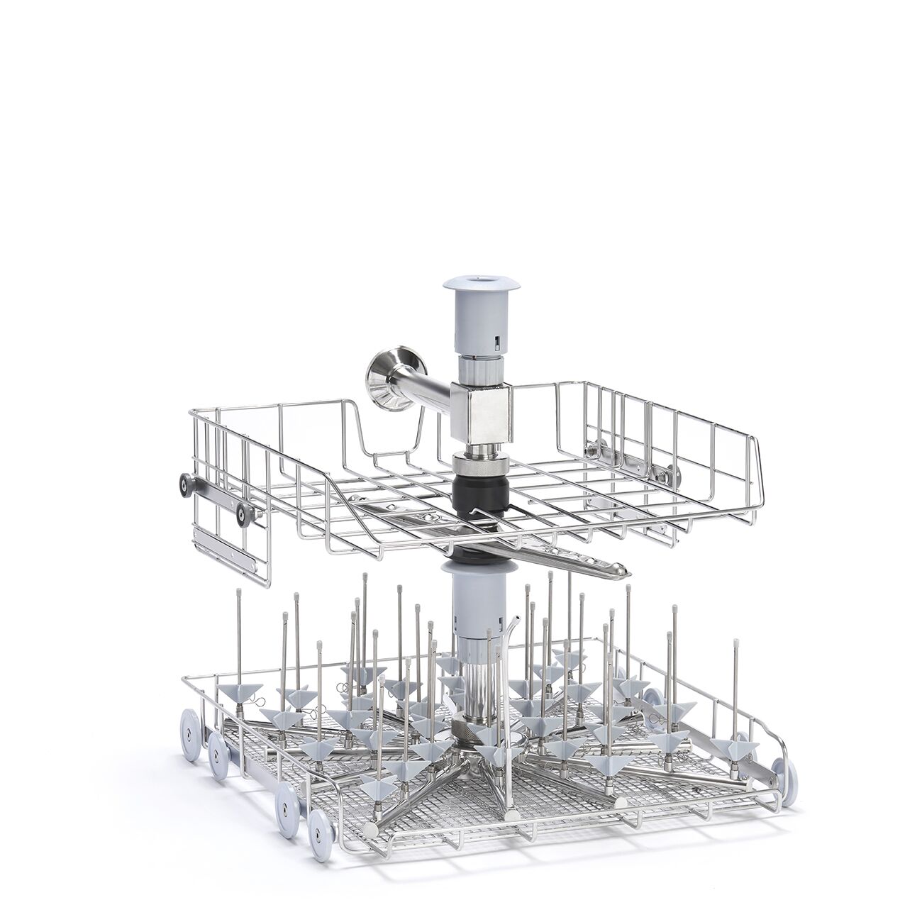 2-LEVEL TROLLEY WITH MIXED WASHING SYSTEM, INJECTION ON THE LOWER LEVEL AND SPRAYING ON THE UPPER LEVEL