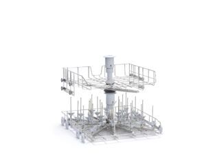 2-LEVEL TROLLEY WITH MIXED WASHING SYSTEM, INJECTION ON THE LOWER LEVEL AND SPRAYING ON THE UPPER LEVEL