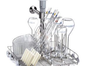WASHING TROLLEY FOR FLASKS / PIPETTES / TEST TUBES - 20 POSITIONS WITH DRYING SYSTEM